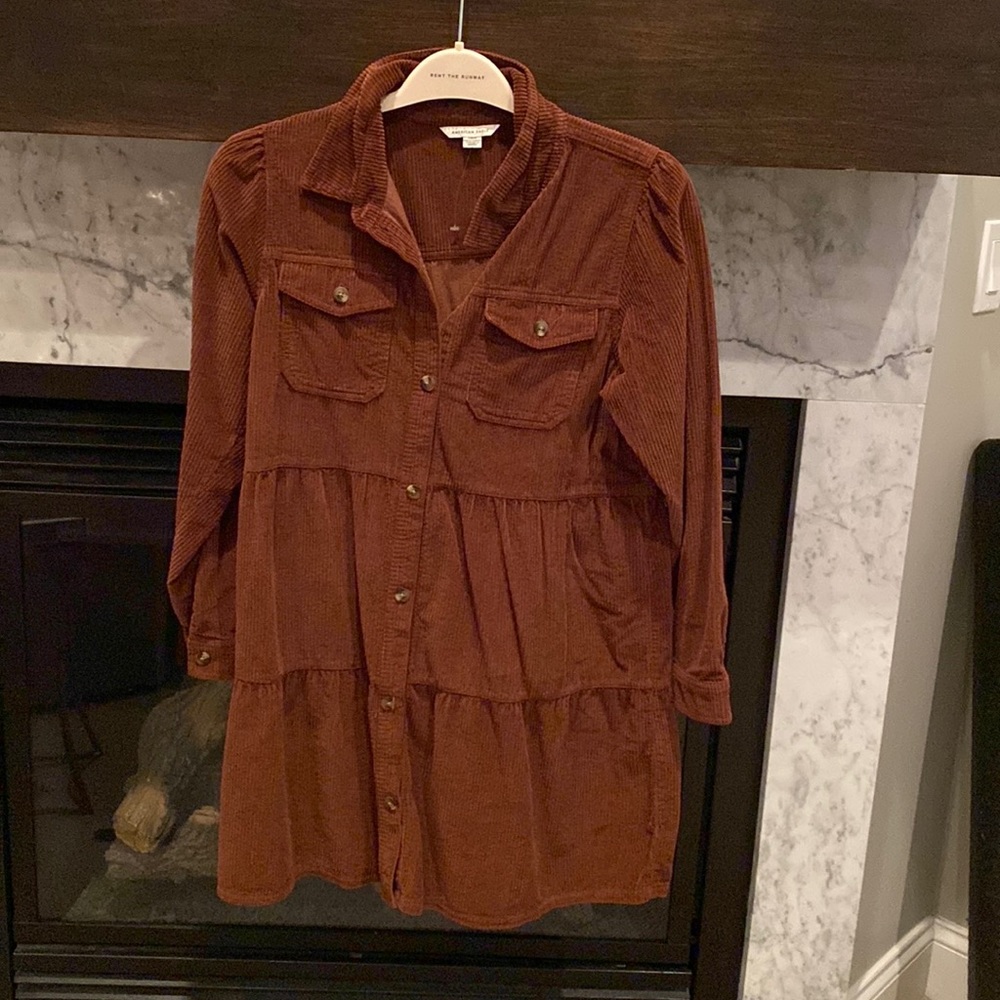 American Eagle Brown Corduroy dress- never worn-S